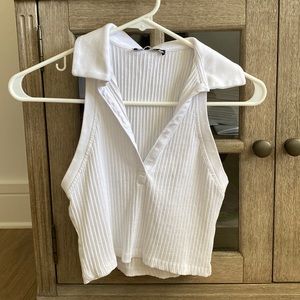 Zara ribbed collar top